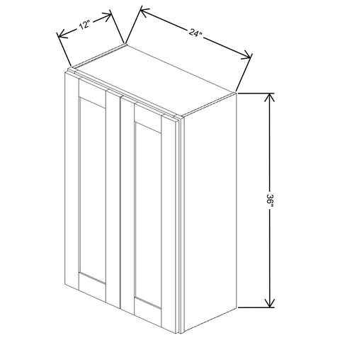 Fabuwood Allure Galaxy Nickel Wall 24"W x 36"H Shaker Cabinet