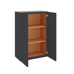 Modernform Cabinet Onyx Black Shaker 24" W X 36" H X 12" D Double Door Wall Cabinet