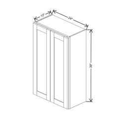 Fabuwood Allure Galaxy Dove 24" W X 39" H X 12" D Double Door Wall Cabinet