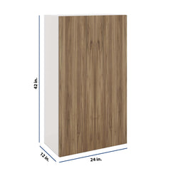 Modernform Cabinet Walnut 24" W X 42" H X 12" D Double Door Wall Cabinet