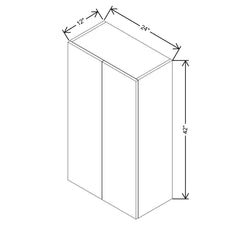 CNC Luxor Misty Grey 24" W X 42" H Double Door Wall Cabinet