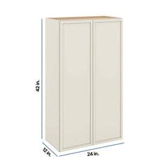 Modernform Cabinet Slim Dove White 24" W X 42" H X 12" D Double Door Wall Cabinet