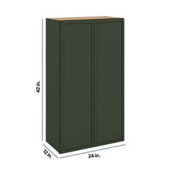 Modernform Cabinet Slim Sage Green 24" W X 42" H X 12" D Double Door Wall Cabinet