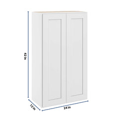 CNC Luxor 5-Piece White 24" W X 42" H Double Door Wall Cabinet