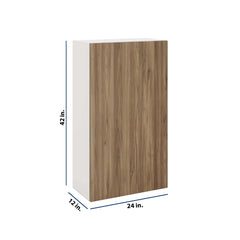 Modernform Cabinet Walnut 24" W X 42" H X 12" D Single Door Wall Cabinet