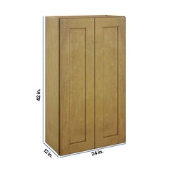 Modernform Cabinet Natural Shaker 24" W X 42" H X 12" D Double Door Wall Cabinet