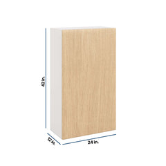Modernform Cabinet Natural Oak 24" W X 42" H X 12" D Single Door Wall Cabinet
