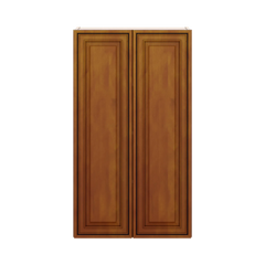 J&K Mocha Glazed K10 Double Door Wall Cabinet - 24" W x 42" H
