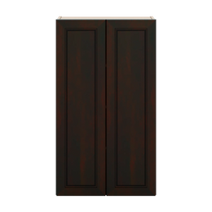 J&K Espresso K8 Double Door Wall Cabinet - 24" W x 42" H