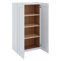 J&K White Shaker S8 Double Door Wall Cabinet - 24" W x 42" H