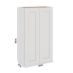 Modernform Cabinet White Shaker 24" W X 42" H X 12" D Double Door Wall Cabinet