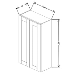 Fabuwood Allure Onyx Graphite Black 24" W X 42" H X 12" D Double Door Wall Cabinet