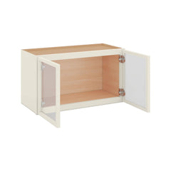 Modernform Cabinet Slim Dove White 27" W X 15" H X 12" D Double Glass Door Wall Cabinet