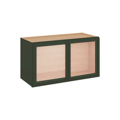 Modernform Cabinet Slim Sage Green 27" W X 15" H X 12" D Double Glass Door Wall Cabinet