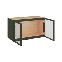 Modernform Cabinet Slim Sage Green 27" W X 15" H X 12" D Double Glass Door Wall Cabinet