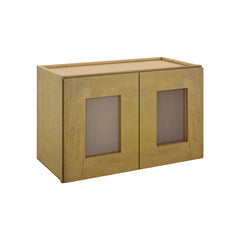 Modernform Cabinet Natural Shaker 27" W X 15" H X 12" D Double Glass Door Wall Cabinet