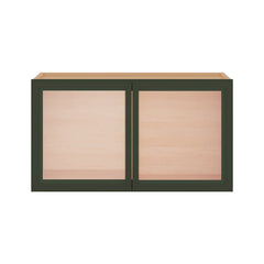Modernform Cabinet Slim Sage Green 27" W X 15" H X 12" D Double Glass Door Wall Cabinet
