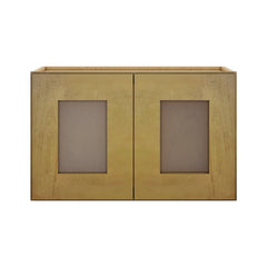 Modernform Cabinet Natural Shaker 27" W X 15" H X 12" D Double Glass Door Wall Cabinet