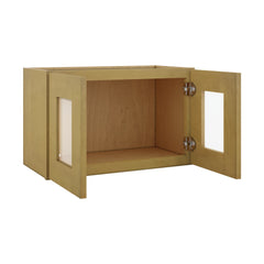 Modernform Cabinet Natural Shaker 27" W X 15" H X 12" D Double Glass Door Wall Cabinet