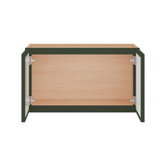 Modernform Cabinet Slim Sage Green 27" W X 15" H X 12" D Double Glass Door Wall Cabinet