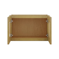 Modernform Cabinet Natural Shaker 27" W X 15" H X 12" D Double Glass Door Wall Cabinet