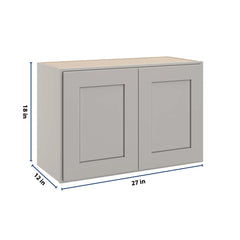 CNC Luxor Misty Grey 27" W X 18" H Double Door Wall Cabinet
