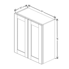 J&K Almond S2 Double Door Wall Cabinet - 27" W x 30" H