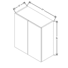 CNC Luxor 5-Piece Misty Grey 27" W X 30" H Double Door Wall Cabinet