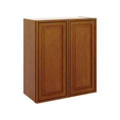 J&K Mocha Glazed K10 Double Door Wall Cabinet - 27" W x 30" H