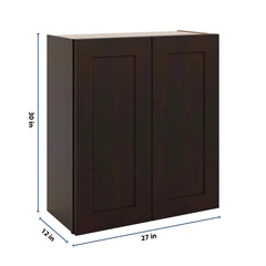 J&K Java Coffee S1 Double Door Wall Cabinet - 27" W x 30" H