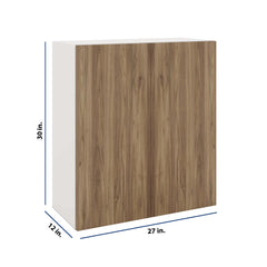 Modernform Cabinet Walnut 27" W X 30" H X 12" D Double Door Wall Cabinet