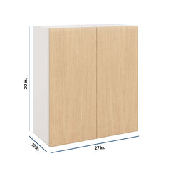 Modernform Cabinet Natural Oak 27" W X 30" H X 12" D Double Door Wall Cabinet