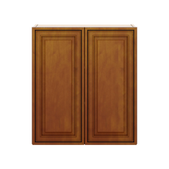 J&K Mocha Glazed K10 Double Door Wall Cabinet - 27" W x 30" H