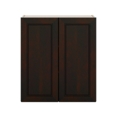 J&K Espresso K8 Double Door Wall Cabinet - 27" W x 30" H