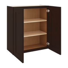 J&K Java Coffee S1 Double Door Wall Cabinet - 27" W x 30" H