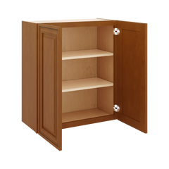 J&K Mocha Glazed K10 Double Door Wall Cabinet - 27" W x 30" H