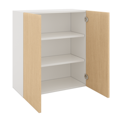 Modernform Cabinet Natural Oak 27" W X 30" H X 12" D Double Door Wall Cabinet