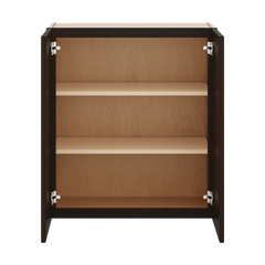 J&K Espresso K8 Double Door Wall Cabinet - 27" W x 30" H