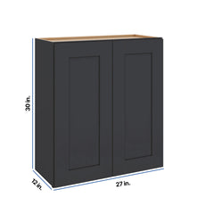 Modernform Cabinet Onyx Black Shaker 27" W X 30" H X 12" D Double Door Wall Cabinet