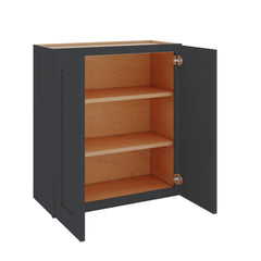 Modernform Cabinet Onyx Black Shaker 27" W X 30" H X 12" D Double Door Wall Cabinet
