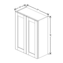 J&K Almond S2 Double Door Wall Cabinet - 27" W x 36" H