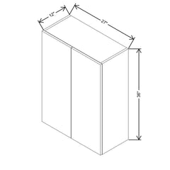 CNC Luxor Smoky Grey 27" W X 36" H Double Door Wall Cabinet