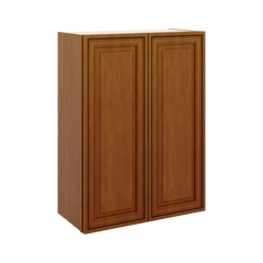 J&K Mocha Glazed K10 Double Door Wall Cabinet - 27" W x 36" H