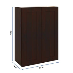 J&K Java Coffee S1 Double Door Wall Cabinet - 27" W x 36" H