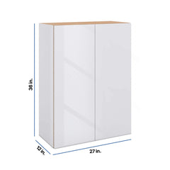 Modernform Cabinet Gloss White 27" W X 36" H X 12" D Double Door Wall Cabinet