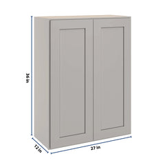 CNC Luxor 5-Piece Misty Grey 27" W X 36" H Double Door Wall Cabinet