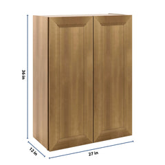 J&K Butterscotch B8 Double Door Wall Cabinet - 27" W x 36" H
