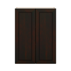 J&K Espresso K8 Double Door Wall Cabinet - 27" W x 36" H