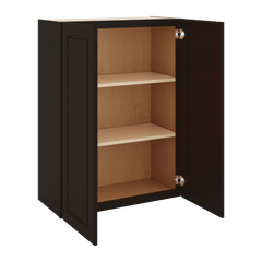 J&K Espresso K8 Double Door Wall Cabinet - 27" W x 36" H