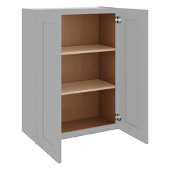 J&K Castle Grey S5 Double Door Wall Cabinet - 27" W x 36" H